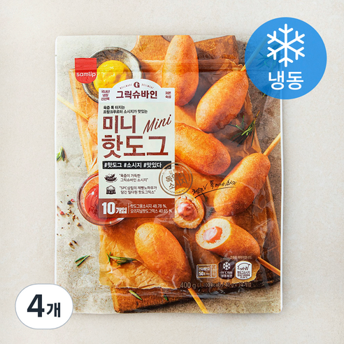 그릭슈바인 미니 핫도그 (냉동), 40g, 4개, 10개입