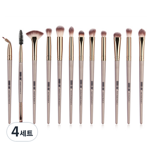 OON MAANGE 메이크업 브러쉬 12종 세트, 4세트, 샴페인