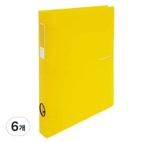 에코청운 칼라칩 투명 3공 D링 바인더 3cm A4, 노랑, 6개