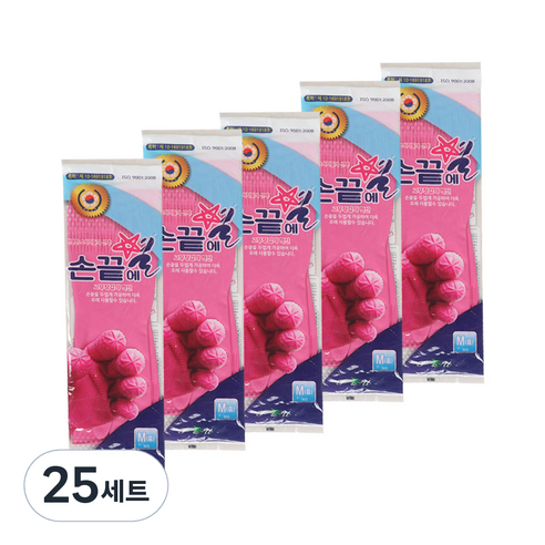 손끝에별 고무장갑 중 M, 분홍, 25세트