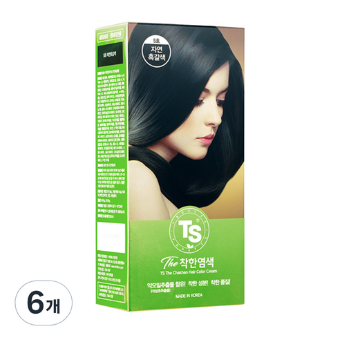 TS더착한염색 튜브형 120g, 5호 자연흑갈색, 6개