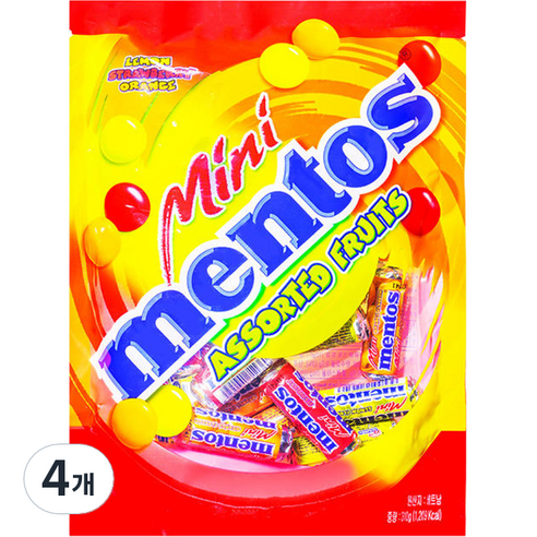 멘토스 미니 스푸르티믹스 캔디 선물세트, 310g, 4개