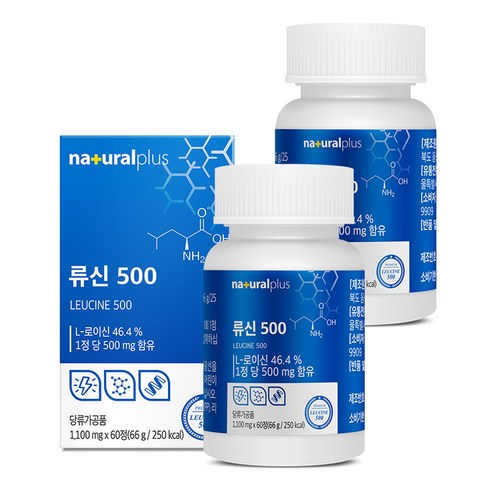 내츄럴플러스 류신 500 66g, 60정, 2개