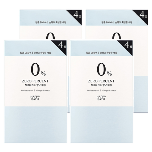 해피바스 제로퍼센트 항균 바솝, 360g, 4개