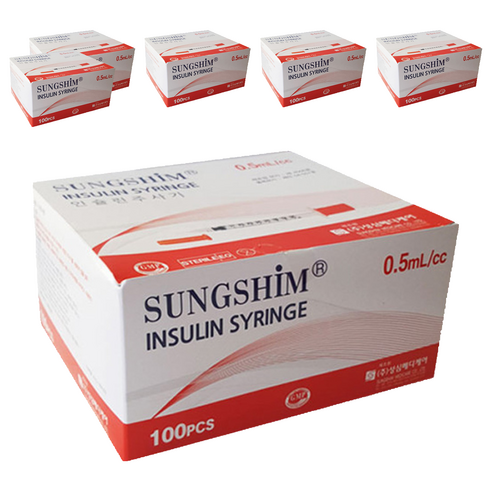 성심메디칼 인슐린 주사기 0.5ml 8mm 31g 100개입, 6개