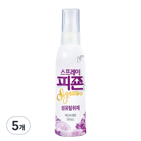 스프레이 피죤 섬유탈취제 강력탈취 시그니처, 80ml, 5개, 미스틱레인