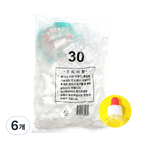 투명 짧은마개 투약병 30 100p, 6개