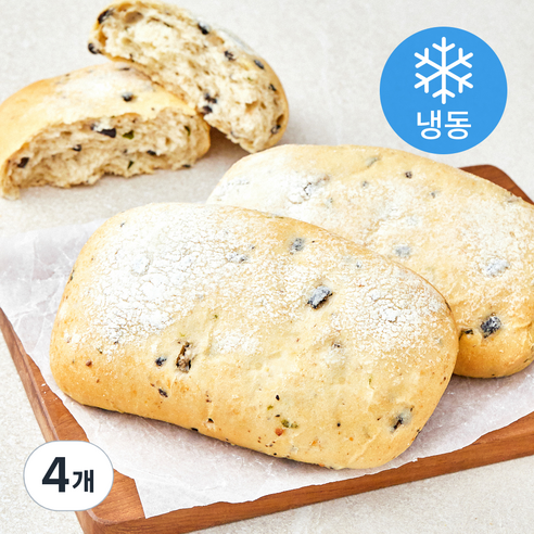 야미요밀 정성가득 채식 올리브바질 쌀치아바타 3개입 (냉동), 465g, 4개