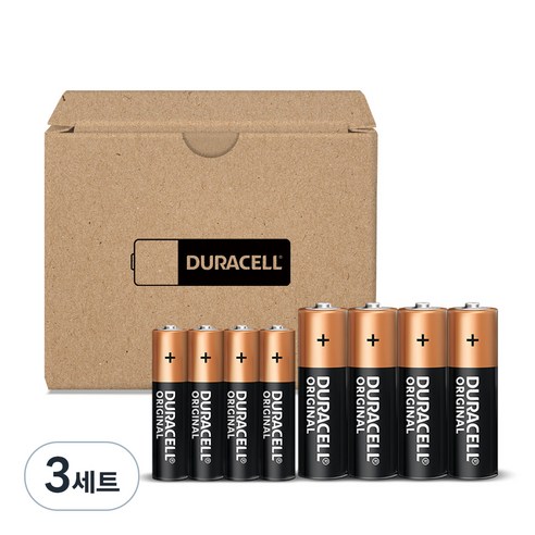 듀라셀 알카라인 건전지 보관박스팩 AA 4p + AAA 4p 세트, 3세트