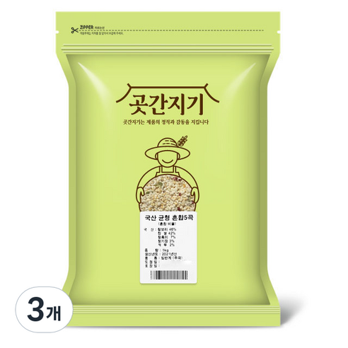 곳간지기 국산 균형 혼합 5곡, 1kg, 3개