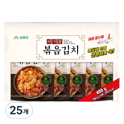 심플잇 파기름 볶음김치, 80g, 25개