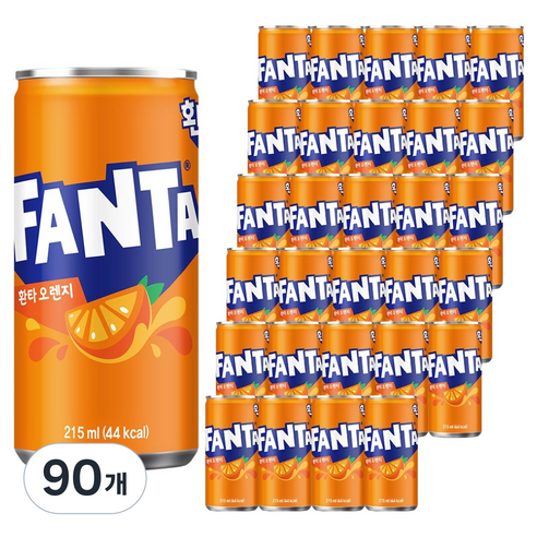 환타 오렌지 탄산음료, 90개, 215ml