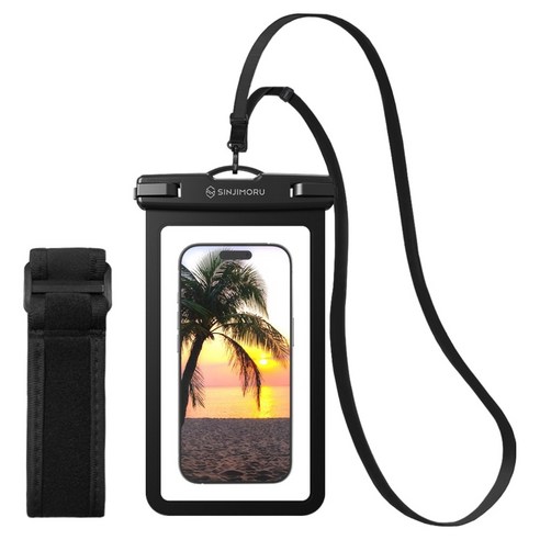 신지모루 방수 포켓백 슬림, 블랙, 1세트