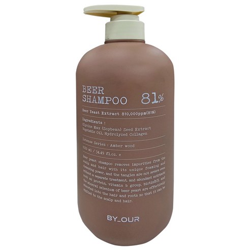 바이아우어 블랙비어81 탈모 샴푸 앰버 우드, 1.02L, 1개
