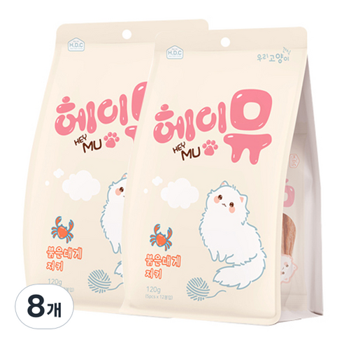 헤이뮤 고양이 져키, 대게, 120g, 8개