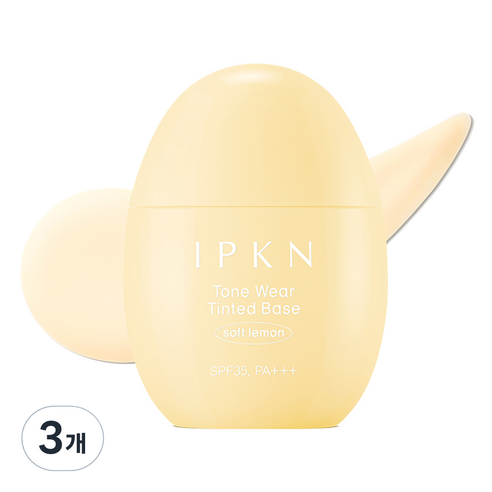입큰 톤 웨어 틴티드 베이스 40ml, 3개, 소프트 레몬
