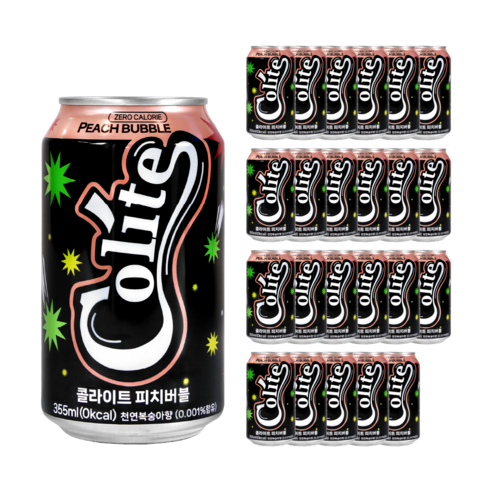 콜라이트 제로 피치버블, 355ml, 24개