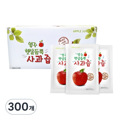 영주햇살듬뿍 사과즙, 100ml, 300개