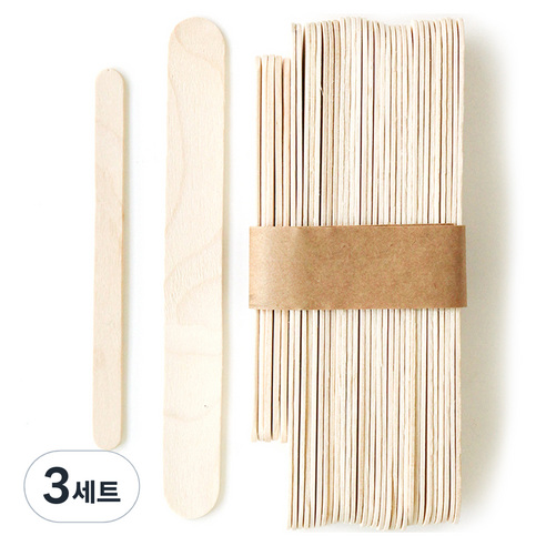 모엔드 왁싱재료 우드 스파츌러 L 30p + M 5p 세트, 3개