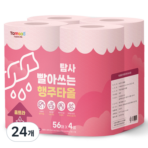 탐사 빨아쓰는 도톰한 위생행주 고급형, 56매, 24개