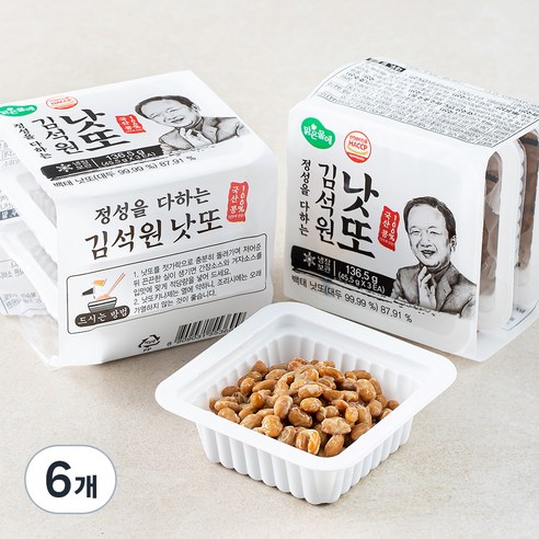 맑은물에 김석원 낫또 국산콩, 45.5g, 3개입, 6개