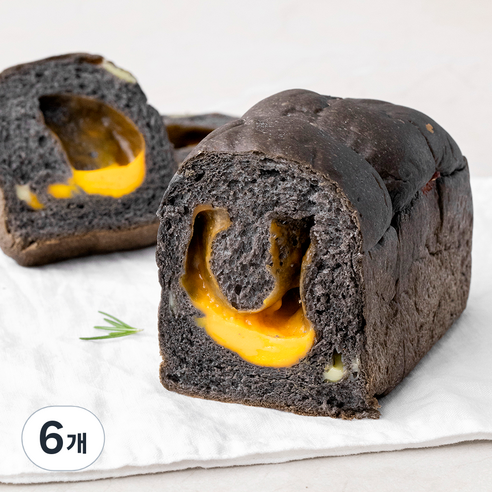 브로드카세 발효종 오징어먹물치즈식빵, 230g, 6개