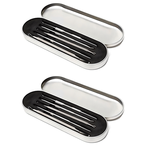 에이앤에스 재사용가능 수동식 의료용 큐렛 여드름압출기 피지제거기 세트, 2세트