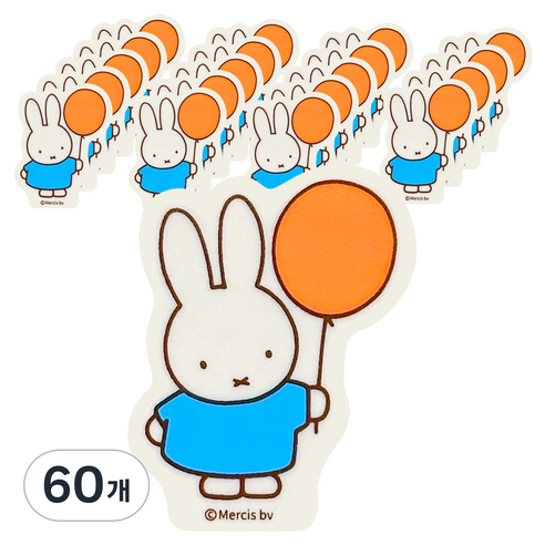 조선문방구 미피 모양 지우개, 블루 토끼, 60개