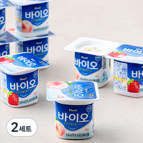 매일유업 바이오 요거트 백도 85g x 4개 + 딸기 85g x 4개, 8개입, 2세트