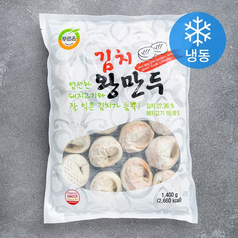 토박이마을 김치 왕만두, 700g, 15개 11 푸르온 김치 왕만두 (냉동), 1400g, 3개