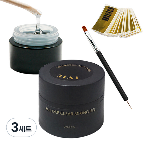 아이빛 빌더 클리어젤 30g + 브러쉬 + 폼지 50p 세트, 3세트