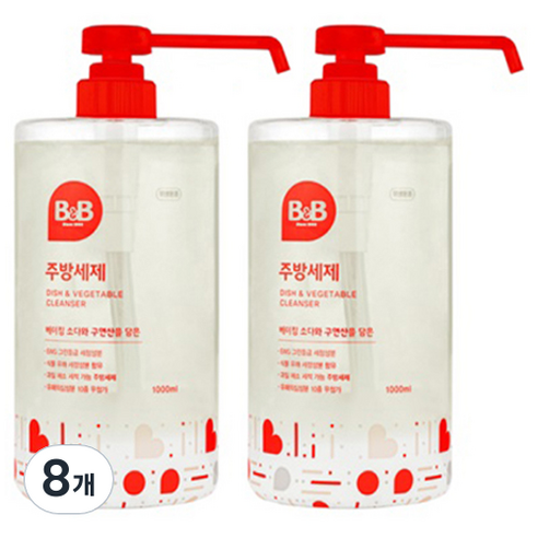 비앤비 주방세제 액상형, 1L, 8개