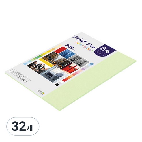 종이문화 프린트프로 칼라복사지 No.13 에메랄드 205g, B4, 32개