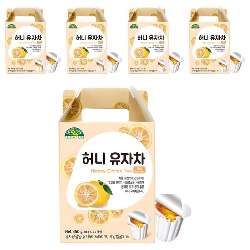 오가닉스토리 허니 유자차, 30g, 15개입, 5개