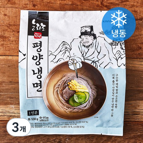 능라도 평양냉면 1인분 (냉동), 530g, 3개