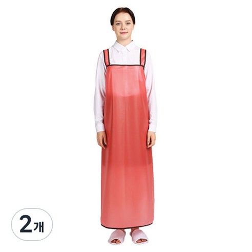 웰프런 메쉬 방수앞치마 H형 대, 레드, 2개