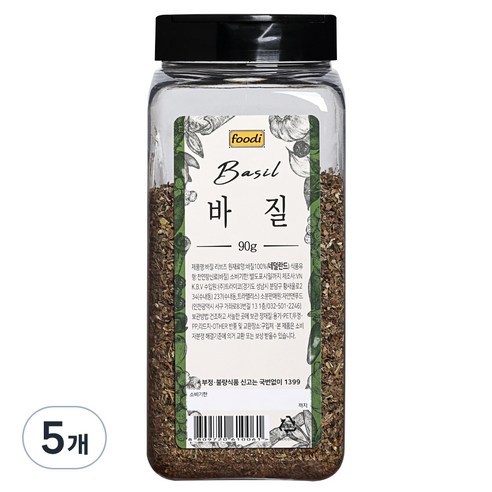 ADDCOOK 바질, 90g, 5개