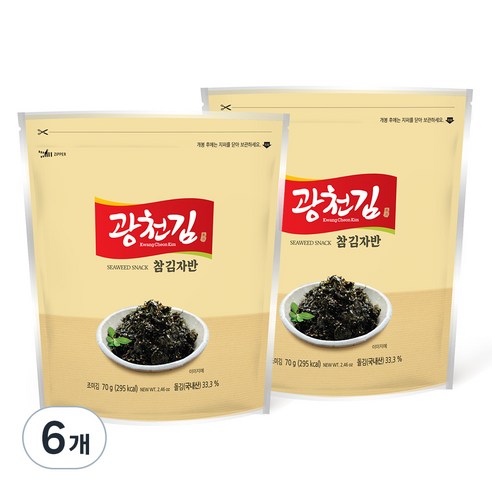 광천김 참 김자반, 70g, 6개