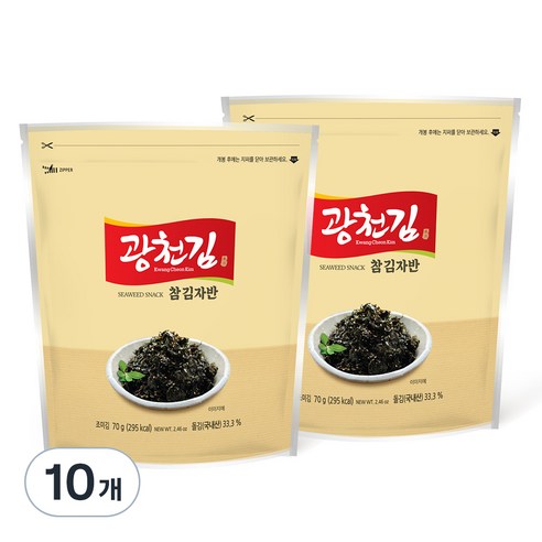 광천김 참 김자반, 70g, 10개