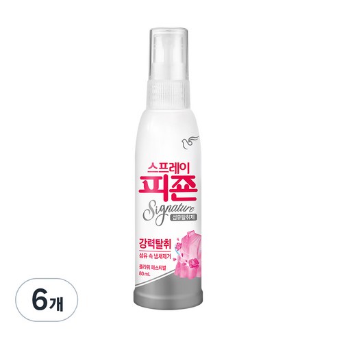 피죤 스프레이 시그니처 섬유탈취제 플라워 페스티벌 본품, 80ml, 6개