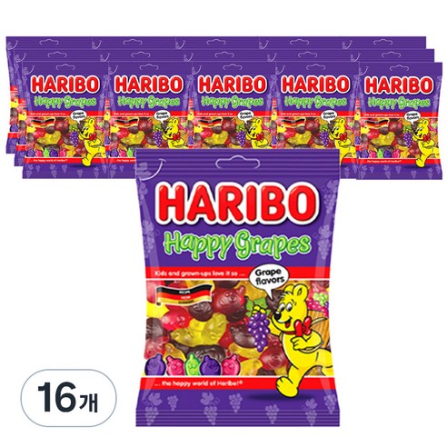 하리보 해피그레이프 젤리, 100g, 16개