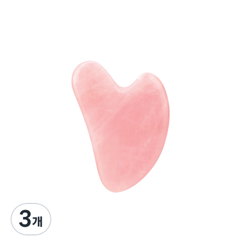 마사지 괄사 하트형, 로즈쿼츠 하트, 3개