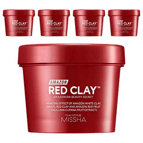 미샤 아마존 레드 클레이 모공 마스크 110ml, 1개입, 5개
