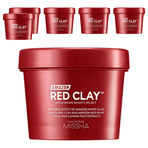 미샤 아마존 레드 클레이 모공 마스크 110ml, 1개입, 6개