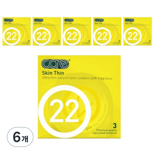 CARE 22 스킨씬 콘돔, 3개입, 6개