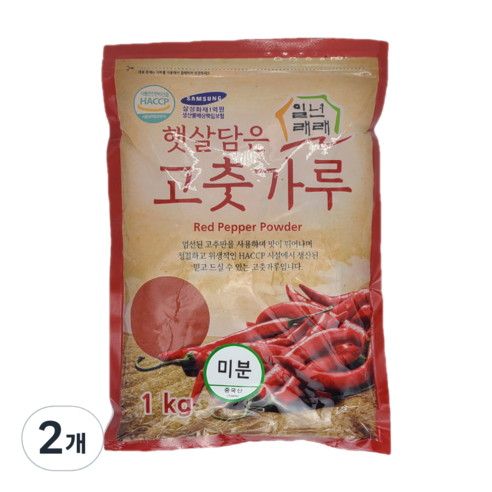 일년래래 햇살담은 중국산 미분용 고춧가루, 1kg, 2개