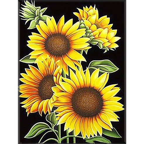 히여 DIY 보석 십자수 캔버스형 40 x 50 cm, 02. 부귀 해바라기 KS-007, 1세트