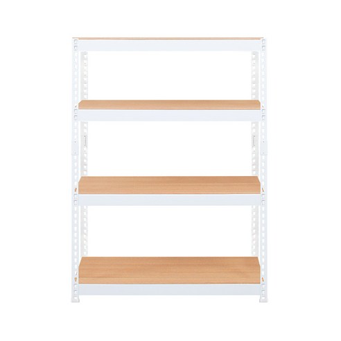 스피드랙 V2 선반 4단 1100 x 500 x 1500 mm, 프레임(화이트) + 보드(우드 + 화이트)