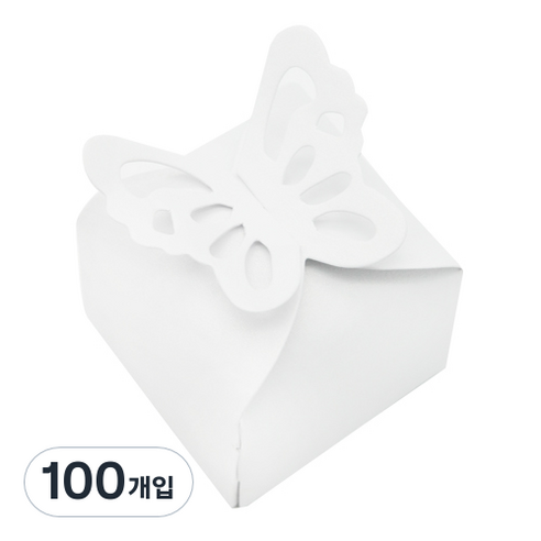 도나앤데코 루나 버터플라이 장식 미니상자, 화이트, 100개입