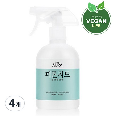 아우라 피톤치드 탈취제 숲속향, 500ml, 4개